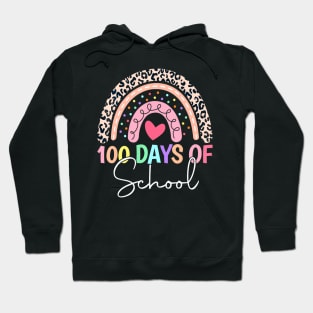 100 Days Of School Teacher Kids 100Th Day Of School Rainbow Hoodie